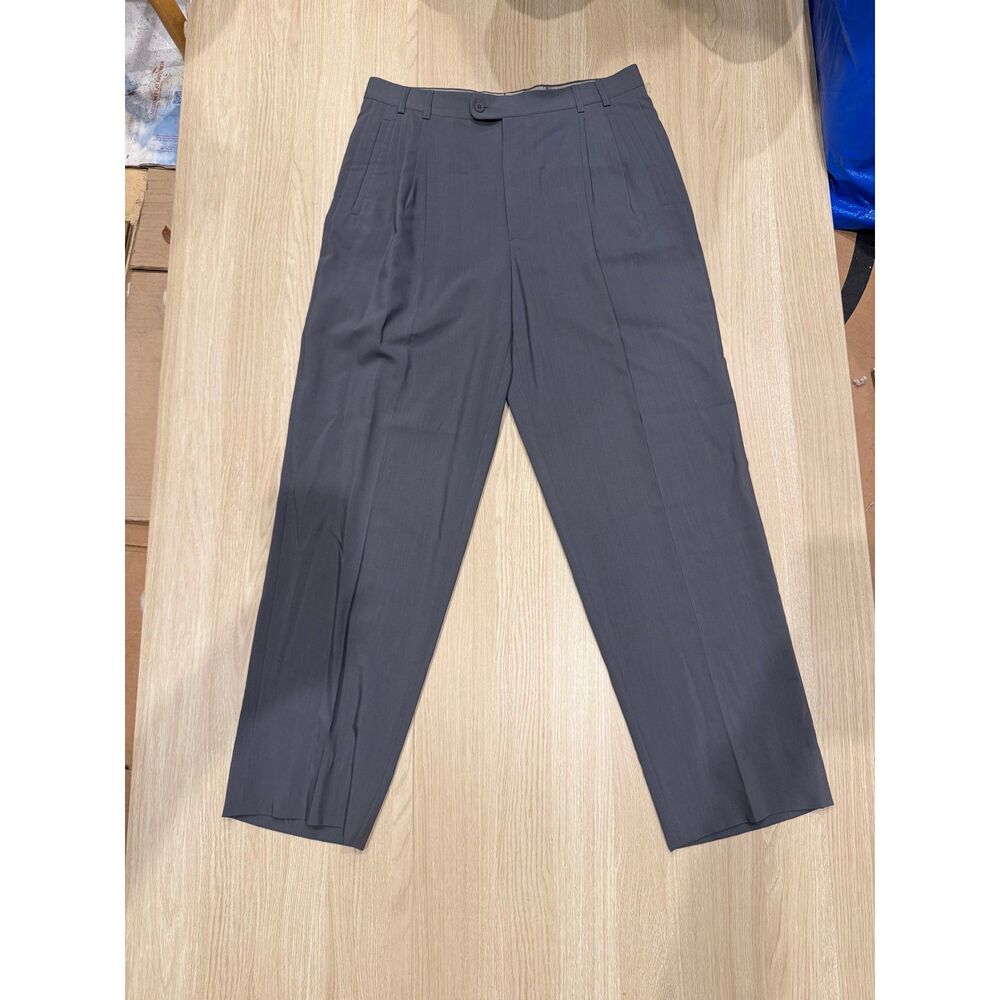 Zanella Mens Charcoal Pleated Dress Pants Size 34